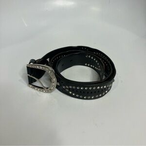 Genuine Leather belt studded with gems women’s size medium bling western cowgirl